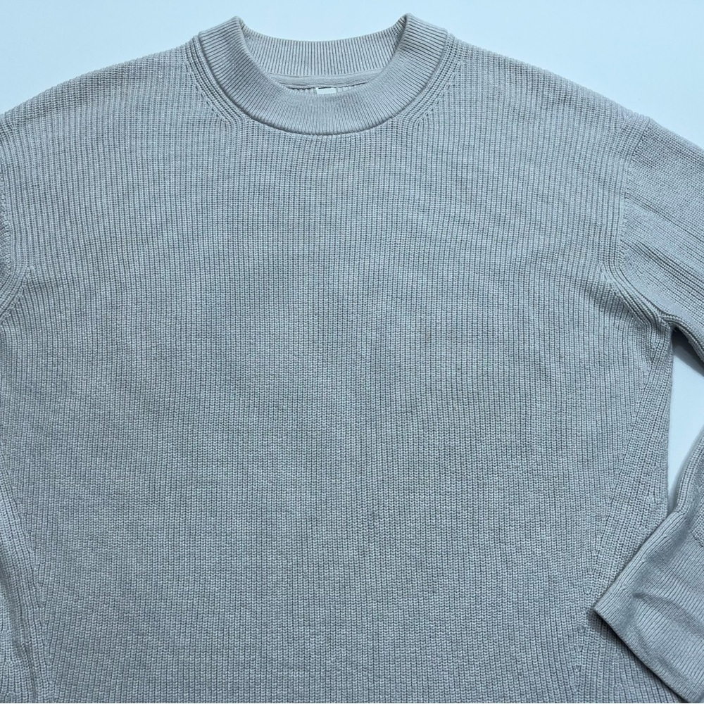 Lululemon Merino Wool Blend Ribbed Crewneck Sweater Womens Size 6 Ivory LW3GKAS - Picture 2 of 13